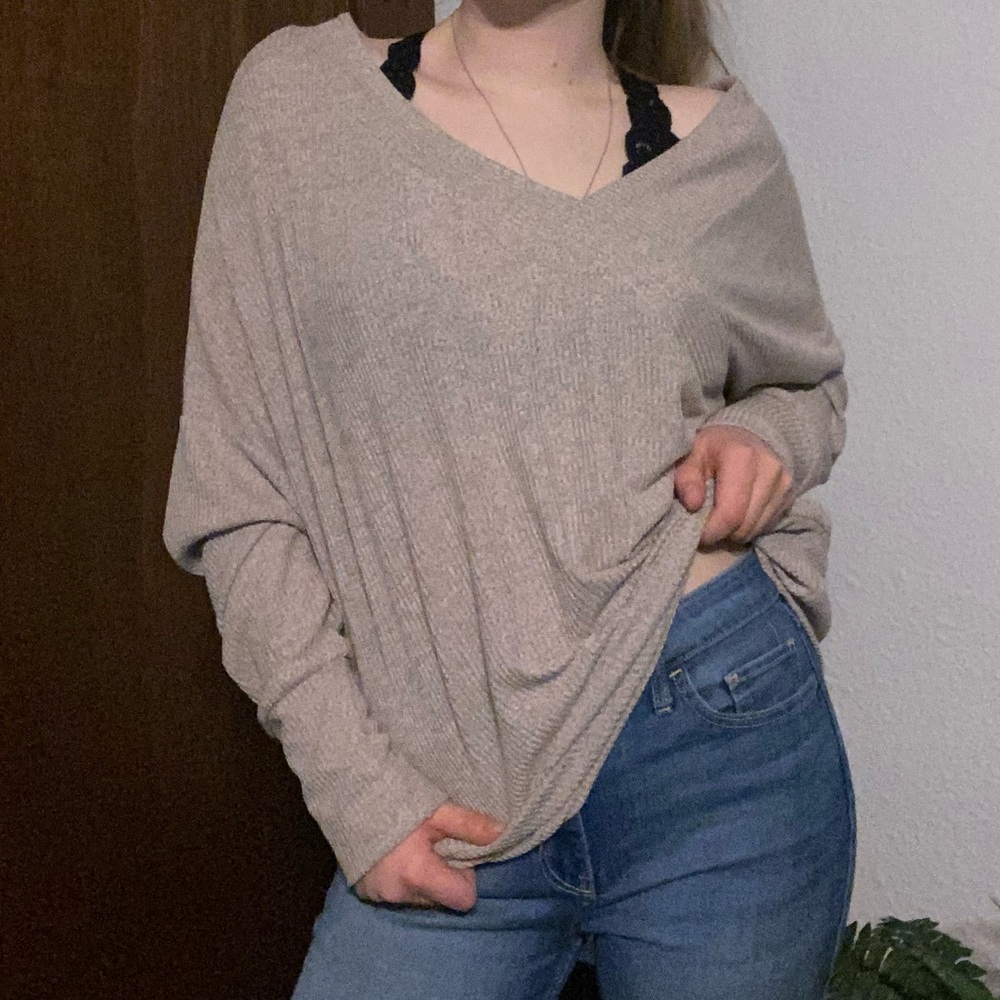 Stella and Dot tan loose sweater